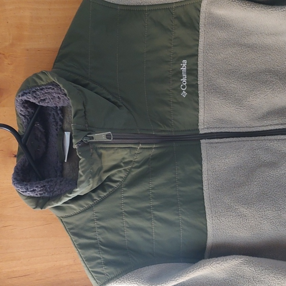 Columbia Olive and Gray Fleece Jacket